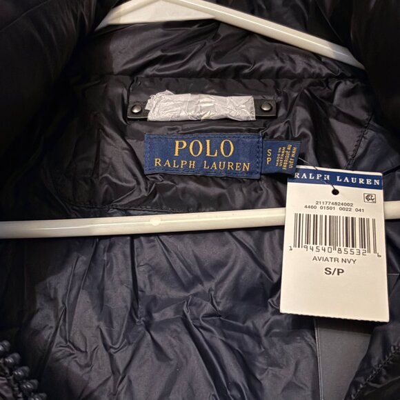 Ralph Lauren  Down Hooded Navy Winter Puffer Coat Parka Sz S/P RL Crest $398 - Picture 4 of 8